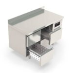 Vaiotec Topline Kühltisch / 2-fach GN1/1 mit 4 Schubladen & Aufkantung, 1345 x 700 mm – Bild 2