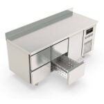 Vaiotec Topline Kühltisch / 3-fach GN1/1 mit 4 Schubladen / 1 Tür & Aufkantung, 1795 x 700 mm – Bild 2