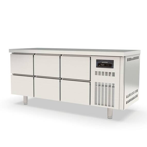 10300-1.jpg Vaiotec Topline Kühltisch / 3-fach GN1/1 mit 6 Schubladen, 1795 x 700 mm – Bild 1