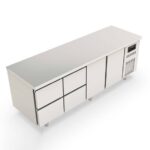 Vaiotec Topline Kühltisch / 4-fach GN1/1 mit 4 Schubladen / 2 Türen, 2245 x 700 mm – Bild 2