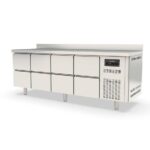 Vaiotec Topline Kühltisch / 4-fach GN1/1 mit 8 Schubladen & Aufkantung, 2245 x 700 mm