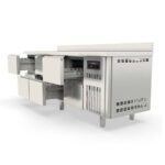 Vaiotec Topline Kühltisch / 4-fach GN1/1 mit 8 Schubladen & Aufkantung, 2245 x 700 mm – Bild 3