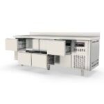 Vaiotec Topline Kühltisch / 4-fach GN1/1 mit 8 Schubladen & Aufkantung, 2245 x 700 mm – Bild 4