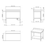 Vaiotec Topline Arbeitstisch / Grundboden & Aufkantung, 600 x 700 mm – Bild 2