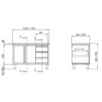 Vaiotec Topline Arbeitsschrank / 1 Flügeltür & 3 Schubladen rechts, 1200 x 600 mm – Bild 2