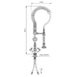 Vaiotec Topline Geschirrwaschbrause mit 2 Mischventilen - Einloch / Niedrigbauweise, 120 x 350 mm – Bild 2
