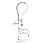 Vaiotec Topline Geschirrwaschbrause mit Schwenkauslauf & 2 Mischventilen - Zweiloch, 160 x 350 mm – Bild 3