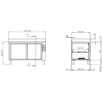 Vaiotec Topline Wärmeschrank / 2 Schiebetüren & Aufkantung, 1600 x 700 mm – Bild 2