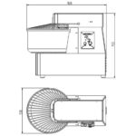 Vaiotec Teigknetmaschine fester Kessel - 50 Liter / 400 Volt, 530 x 928 mm – Bild 3