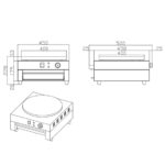 Vaiotec Elektro Crêpes Gerät 1 Platte, 450 x 500 mm – Bild 4