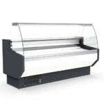 Vaiotec Topline Kühltheke 250 - gebogenes Frontglas "weiß", 2465 x 800 mm