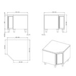 Vaiotec Topline Eckarbeitsschrank / Flügeltür, 1000 x 1000 mm – Bild 2