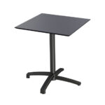 Feros X Cross - Terrassentisch Schwarz Gestell + schwarze HPL-Platte 70x70 cm, Schwarz + Schwarz