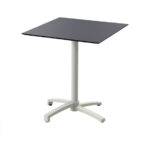 Feros X Cross - Terrassentisch sandfarbenes Gestell + schwarze HPL-Platte 70x70 cm, Sand + Schwarz