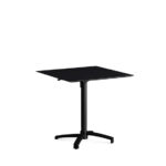 Feros X Cross - Höhenverstellbares schwarz Tischgestell + Schwarze HPL-Tischplatte 70x70 cm, Schwarz + Schwarz