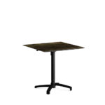 Feros X Cross - Höhenverstellbares schwarz Tischgestell + Riverwashed Wood HPL-Tischplatte 70x70 cm, Schwarz + Riverwashed Wood