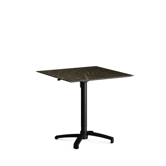 110101677-xcross-height-adjustable-table-black_midnightmarble_1.jpg Feros X Cross - Höhenverstellbares schwarz Tischgestell + Midnight Marble HPL-Tischplatte 70x70 cm, Schwarz + Midnight Marble – Bild 1