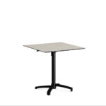Feros X Cross - Höhenverstellbares schwarz Tischgestell + Sand stone HPL-Tischplatte 70x70 cm, Schwarz + Sand stone