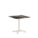 Feros X Cross - Höhenverstellbares sand Tischgestell + Tropical Wood HPL-Tischplatte 70x70 cm, Sand + Tropical Wood