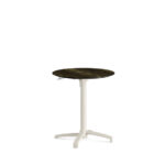 Feros X Cross - Höhenverstellbares sand Tischgestell + Riverwashed Wood HPL-Tischplatte Ø70 cm, Sand + Riverwashed Wood