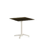 Feros X Cross - Höhenverstellbares sand Tischgestell + Riverwashed Wood HPL-Tischplatte 70x70 cm, Sand + Riverwashed Wood
