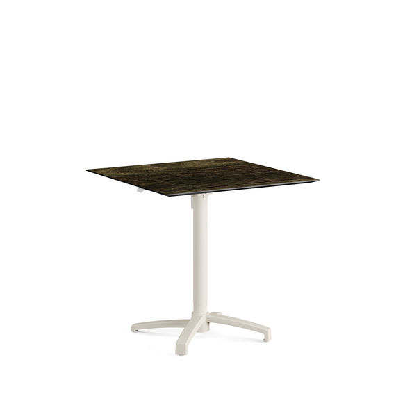 110151477-xcross-height-adjustable-table-sand_riverwashedwood_1.jpg Feros X Cross - Höhenverstellbares sand Tischgestell + Riverwashed Wood HPL-Tischplatte 70x70 cm, Sand + Riverwashed Wood – Bild 1