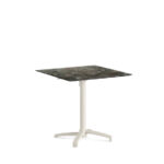 Feros X Cross - Höhenverstellbares sand Tischgestell + Galaxy Marble HPL-Tischplatte 70x70 cm, Sand + Galaxy Marble