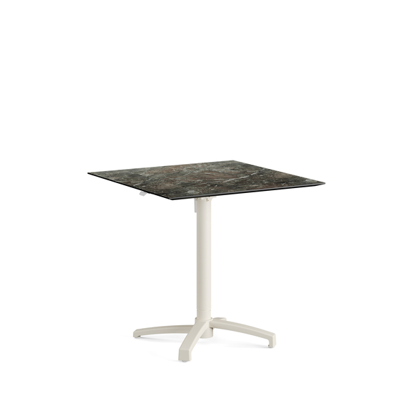 110151577-xcross-height-adjustable-table-sand_galaxymarble_1.jpg Feros X Cross - Höhenverstellbares sand Tischgestell + Galaxy Marble HPL-Tischplatte 70x70 cm, Sand + Galaxy Marble – Bild 1