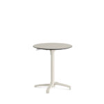 Feros X Cross - Höhenverstellbares sand Tischgestell + Sand stone HPL-Tischplatte Ø70 cm, Sand + Sand stone