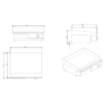 Vaiotec Elektro Grillplatte, Grillfläche glatt, 550 x 445 mm – Bild 3