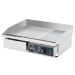 Vaiotec Elektro Grillplatte, Grillfläche 1/3 gerillt und 2/3 glatt, 550 x 445 mm