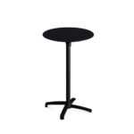 Feros X Cross - Tischgestell hoch schwarz + Black HPL-Tischplatte Ø70 cm, Schwarz + Schwarz