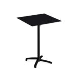 Feros X Cross - Tischgestell hoch schwarz + Black HPL-Tischplatte 70x70 cm, Schwarz + Schwarz