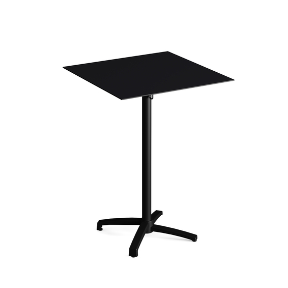 111031077-xcross-bar-table-black_black-1.jpg Feros X Cross - Tischgestell hoch schwarz + Black HPL-Tischplatte 70x70 cm, Schwarz + Schwarz – Bild 1