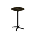 Feros X Cross - Tischgestell hoch schwarz + Riverwashed Wood HPL-Tischplatte Ø70 cm, Schwarz + Riverwashed Wood