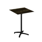Feros X Cross - Tischgestell hoch schwarz + Riverwashed Wood HPL-Tischplatte 70x70 cm, Schwarz + Riverwashed Wood