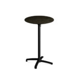 Feros X Cross - Tischgestell hoch schwarz + Midnight Marble HPL-Tischplatte Ø70 cm, Schwarz + Midnight Marble