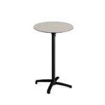 Feros X Cross - Tischgestell hoch schwarz + Sand stone HPL-Tischplatte Ø70 cm, Schwarz + Sand stone