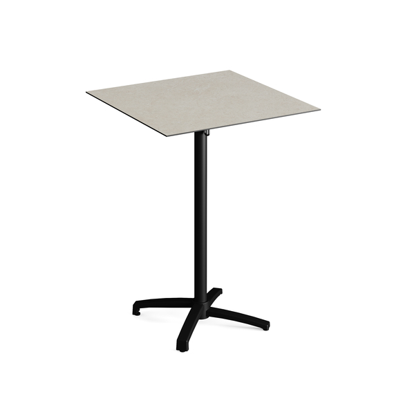 111031877-xcross-bar-table-black_sandstone-1.jpg Feros X Cross - Tischgestell hoch schwarz + Sand stone HPL-Tischplatte 70x70 cm, Schwarz + Sand stone – Bild 1