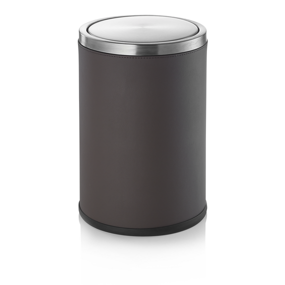 1124220_WS.png Was Germany Abfalleimer, 9 ltr., Ø 20 cm, braun, Edelstahl, Kunstleder – Bild 1