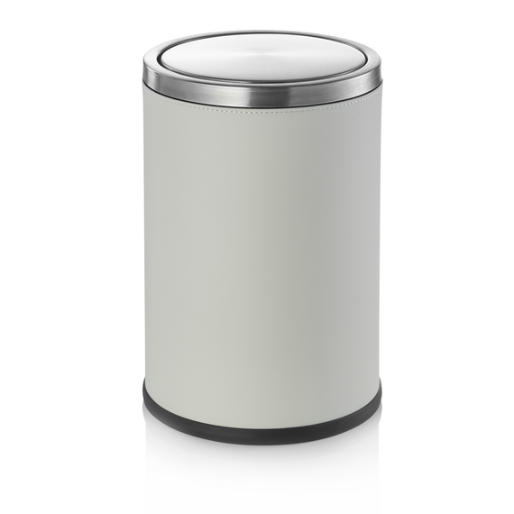 1124320_WS.png Was Germany Abfalleimer, 9 ltr., Ø 20 cm, beige, Edelstahl, Kunstleder – Bild 1