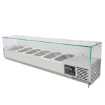Vaiotec Pizzakühltisch / 2-türig "grau" inkl. Kühlaufsatz GN1/3, 1510 x 800 mm – Bild 4
