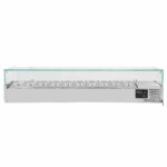 Vaiotec Pizzakühltisch / 3-türig "grau" inkl. Kühlaufsatz GN1/4, 2020 x 800 mm – Bild 2
