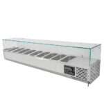 Vaiotec Pizzakühltisch / 3-türig "grau" inkl. Kühlaufsatz GN1/3, 2020 x 800 mm – Bild 3