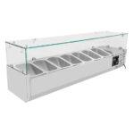 Vaiotec Pizzakühltisch / 2-türig "schwarz" inkl. Kühlaufsatz GN1/4, 1510 x 800 mm – Bild 3