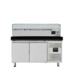 Vaiotec Pizzakühltisch / 2-türig "schwarz" inkl. Kühlaufsatz GN1/3, 1510 x 800 mm