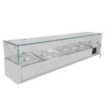 Vaiotec Pizzakühltisch / 2-türig "schwarz" inkl. Kühlaufsatz GN1/3, 1510 x 800 mm – Bild 3