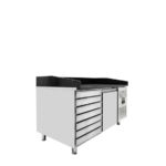 Vaiotec Pizzakühltisch / 1-türig & 7 Schubladen "schwarz" inkl. Kühlaufsatz GN1/3, 1510 x 800 mm – Bild 7