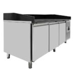 Vaiotec Pizzakühltisch / 3-türig "schwarz" inkl. Kühlaufsatz GN1/3, 2020 x 800 mm – Bild 7