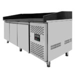 Vaiotec Pizzakühltisch / 3-türig "schwarz" inkl. Kühlaufsatz GN1/3, 2020 x 800 mm – Bild 8